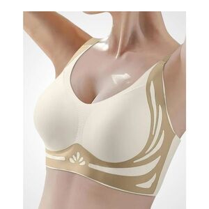 Comfort Cream and Tan Women's Bra - Wireless Push-up -  XXL